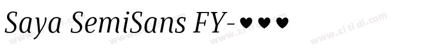 Saya SemiSans FY字体转换 Saya SemiSans FY字体转换